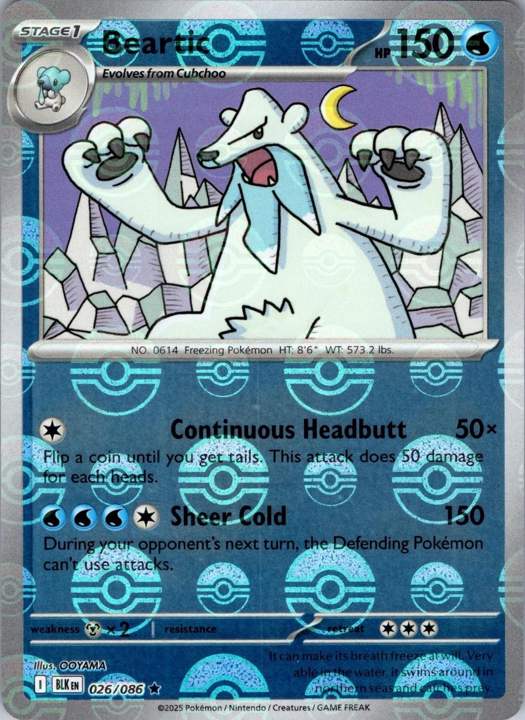 Black Bolt Beartic [Poke-Ball] Pokémon card